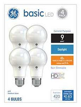 GE Industrial Solutions 36992 LED Bulb, General Purpose, A19 Lamp, 40 W Equivalent, E26 Lamp Base, Daylight Light
